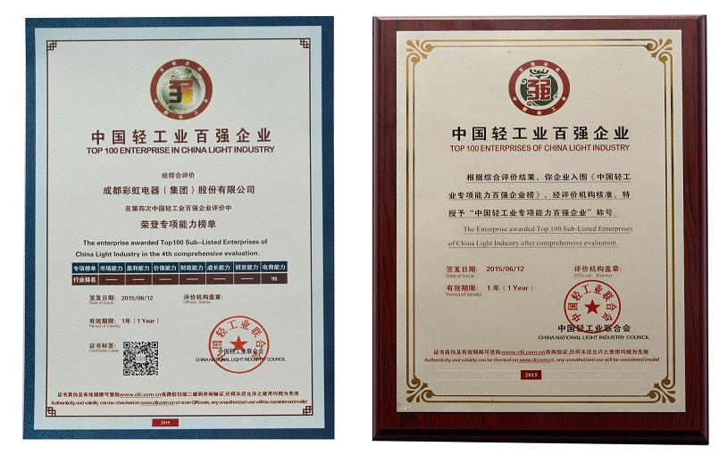 成都爱游戏（中国）集团电子商务中心荣获轻工百强