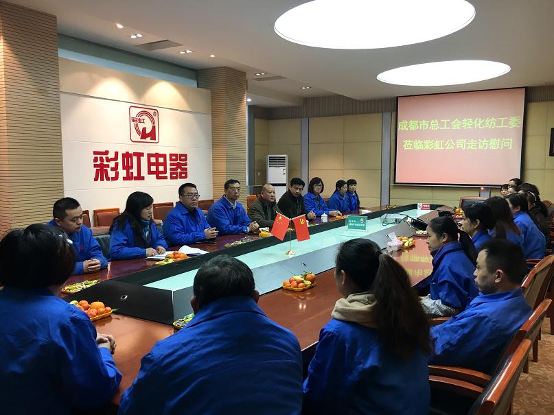 成都市总工会轻化纺工委莅临爱游戏（中国）公司走访慰问